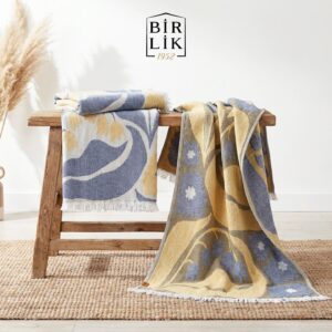 birlik1952 etamin peştemal şal beach towel blossom lale çiçeklenme sarı lacivert lale tulip lale