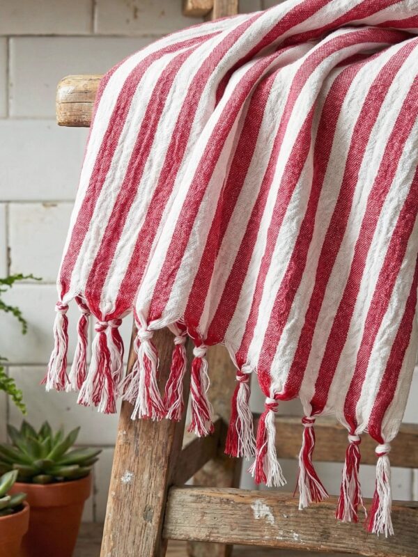 birlik1952 peşkir peştemal el havlusu hand towel traditional striped çizgili loom mutfak havlu kitchen whosale kara tezgah kırmızı red