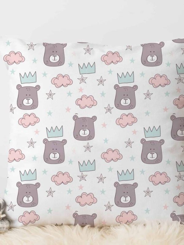 birlik1952 lunanino ipliq bebek yastık kırlent yastık kılıfı kral ayı