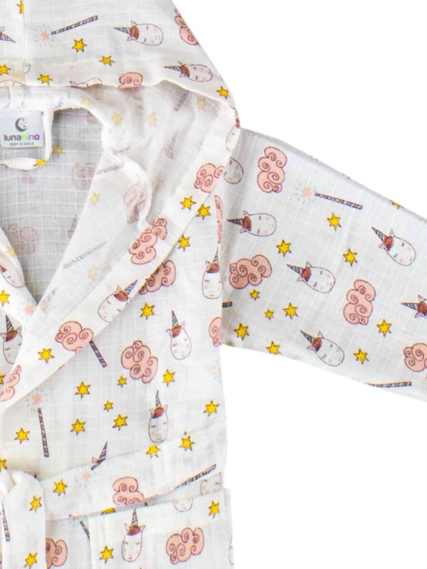 Birlik1952 lunanino ipliq bebek çocuk müslin bornoz unicorn