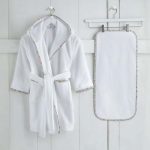 Lunanino Bornoz Seti Çiçekli Biyeli | %100 Pamuk