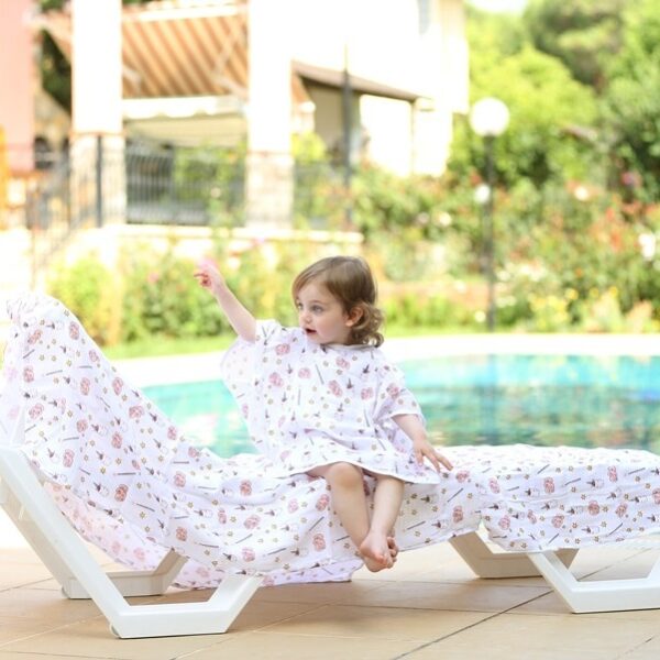 birlik1952 lunanino müslin bebek çocuk panço poncho müslin kumaş fabric muslin double gauze printed unicorn