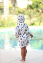 birlik1952 lunanino müslin bebek çocuk panço poncho müslin kumaş fabric muslin double gauze printed kirpi