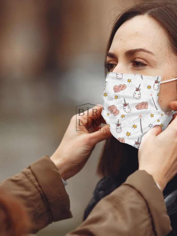 birlik1952 desenli yıkanabilir kumaş maske korona virüs