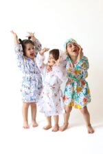 birlik1952 2 kat müslin kumaş gauze bathrobe robe bornoz baby child baskılı printed whosale toptan tekstil denizli flamingo