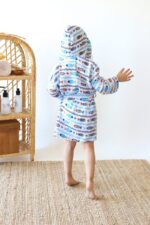 birlik1952 2 kat müslin kumaş gauze bathrobe robe bornoz baby child baskılı printed whosale toptan tekstil denizli marin