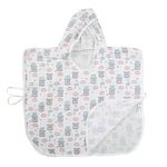 birlik1952 lunanino bebek çocuk panço poncho müslin kumaş fabric muslin double gauze printed kral ayı king bear