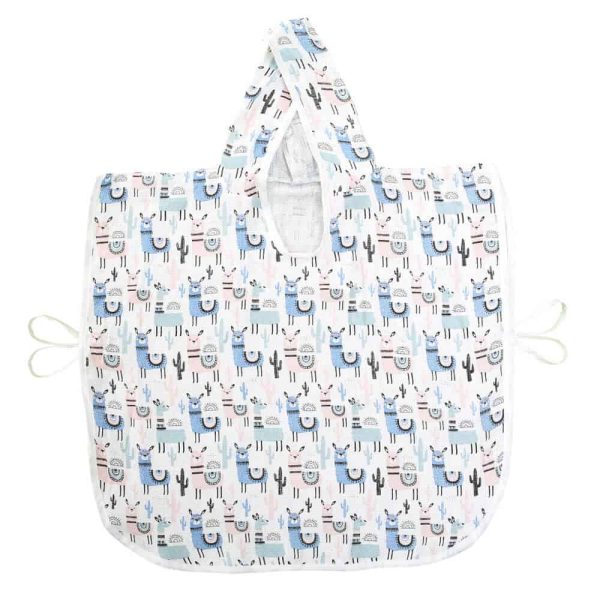 birlik1952 lunanino müslin bebek çocuk panço poncho müslin kumaş fabric muslin double gauze printed lama