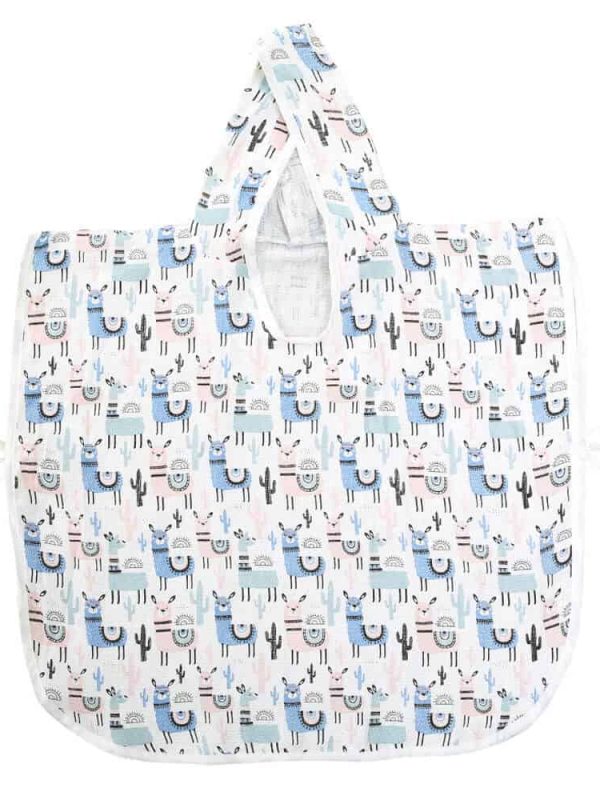 birlik1952 lunanino müslin bebek çocuk panço poncho müslin kumaş fabric muslin double gauze printed lama