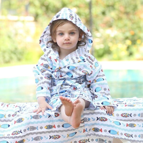 birlik1952 lunanino müslin bebek çocuk panço poncho müslin kumaş fabric muslin double gauze printed marin