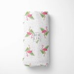 Lunanino Müslin Kapüşonlu Bebek Çocuk Panço Flamingo - Görsel 5