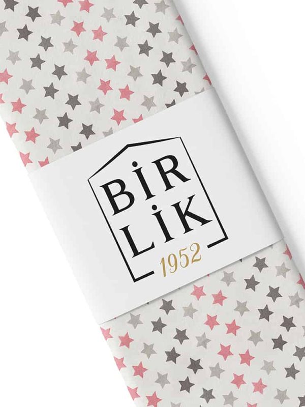 bebek poplin kumaşı yıldız geçidi pembe