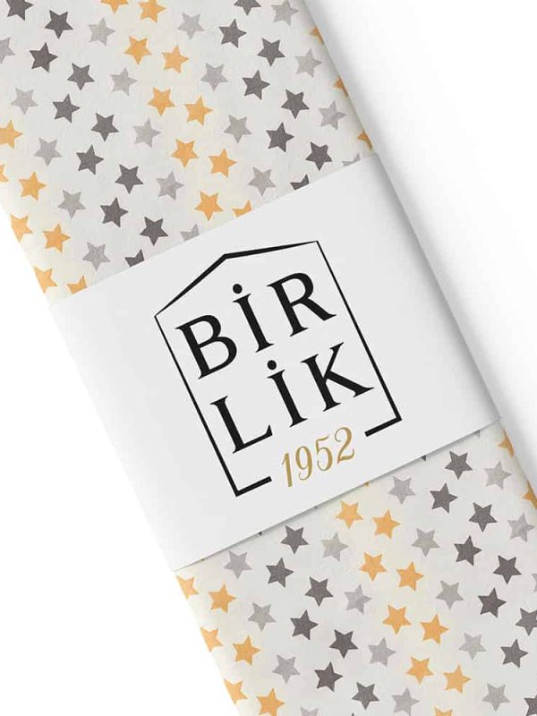 bebek poplin kumaşı yıldız geçidi sarı