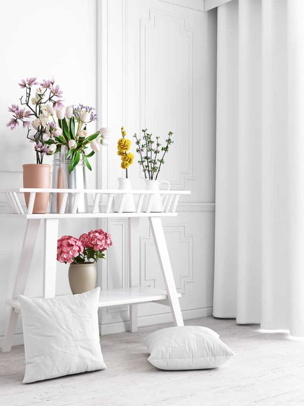 çok amaçlı kumaş tek kanat perde beyaz