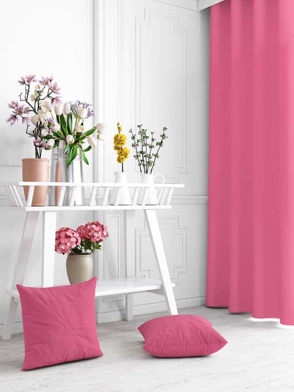 çok amaçlı kumaş tek kanat perde şeker pembe