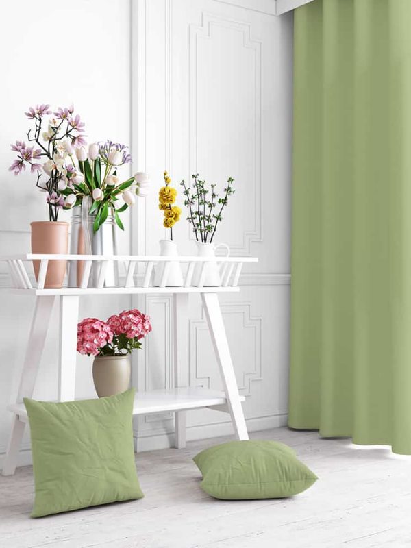 çok amaçlı kumaş tek kanat perde yosun yeşili