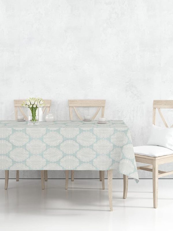 dertsiz masa örtüsü papatya mavi