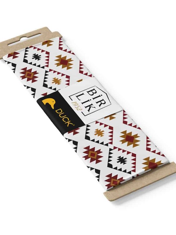 duck kumaş panama keteni geleneksel motif kahve