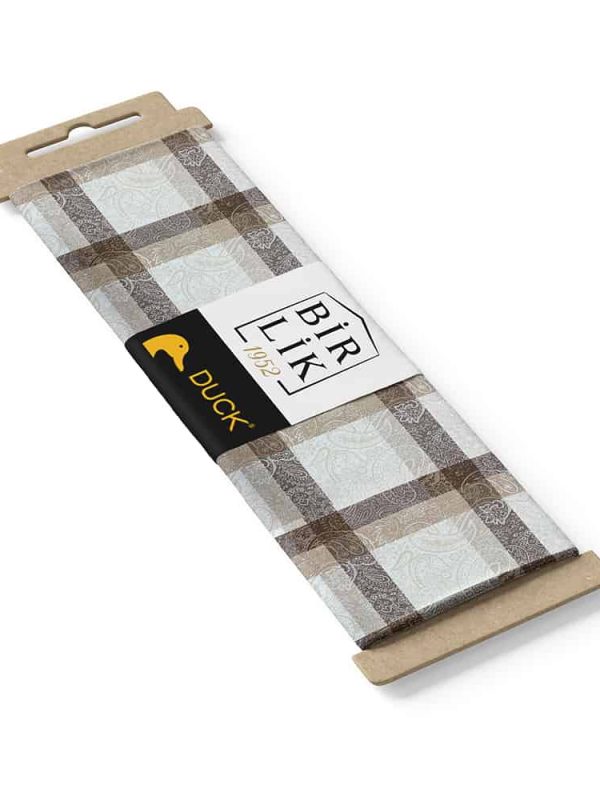 duck kumaş şal ekose desen kahve