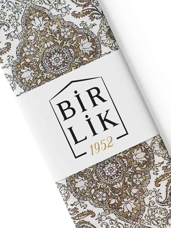 poplin kumaş şal desen soluk hardal