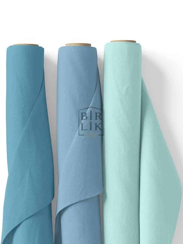 terikoton kumaş bebek mavi gök mavi mint
