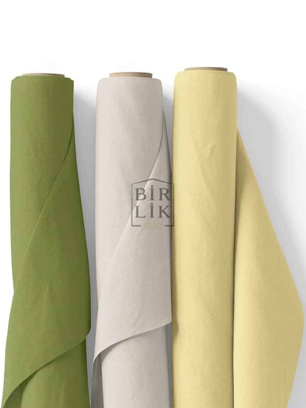 terikoton kumaş yeşil fildişi açık sarı