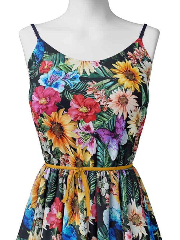 emprime viskon kumaş elbiselik