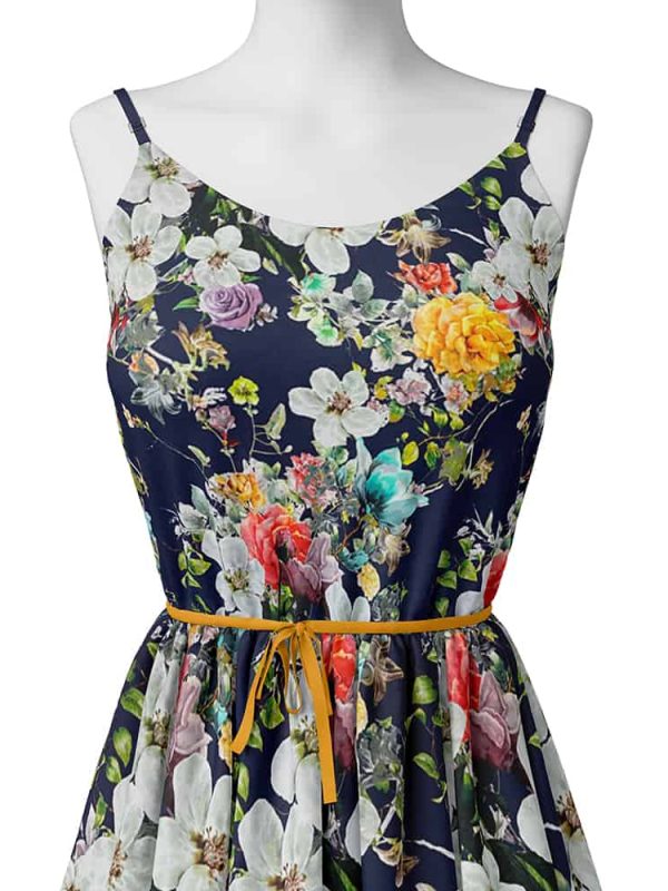 emprime viskon kumaş elbiselik