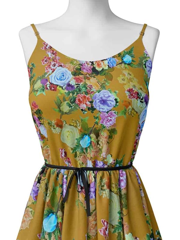 emprime viskon kumaş elbiselik