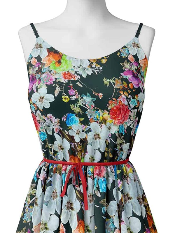 emprime viskon kumaş elbiselik