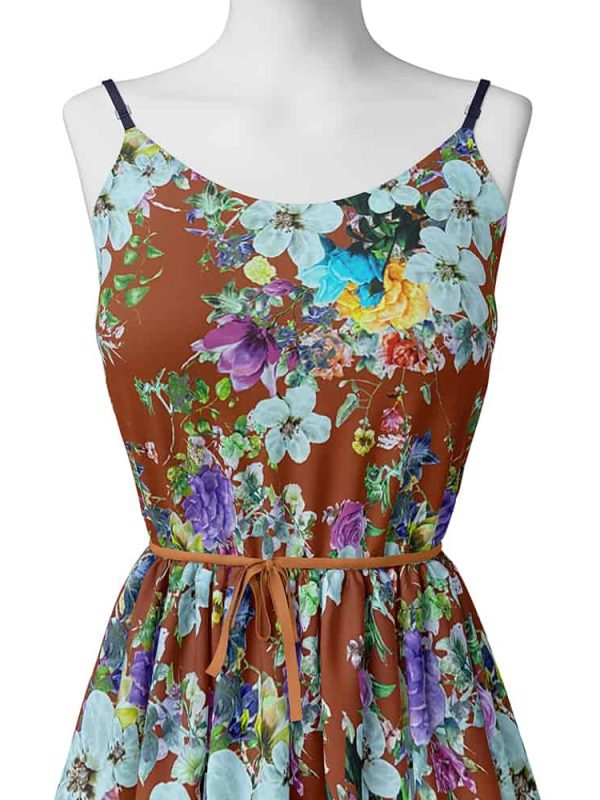 emprime viskon kumaş elbiselik