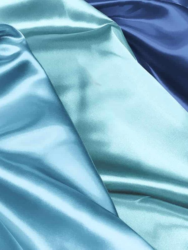 kristal parlak pamuk saten mavi
