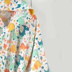 Lunanino %100 Pamuk Yetişkin Müslin Bornoz Dinozor - Görsel 2