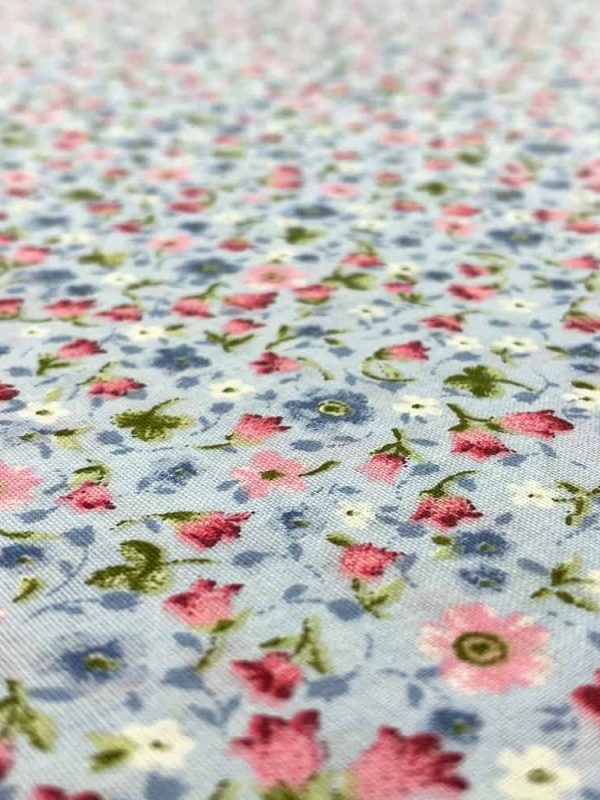 birlik1952 poplin perkal kumaş pamuklu çıtır desen çiçekli