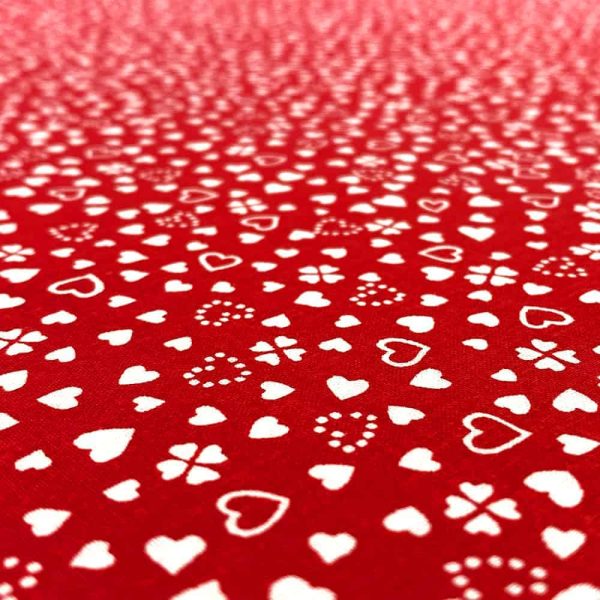birlik1952 poplin perkal kumaş pamuklu kalp yıldız