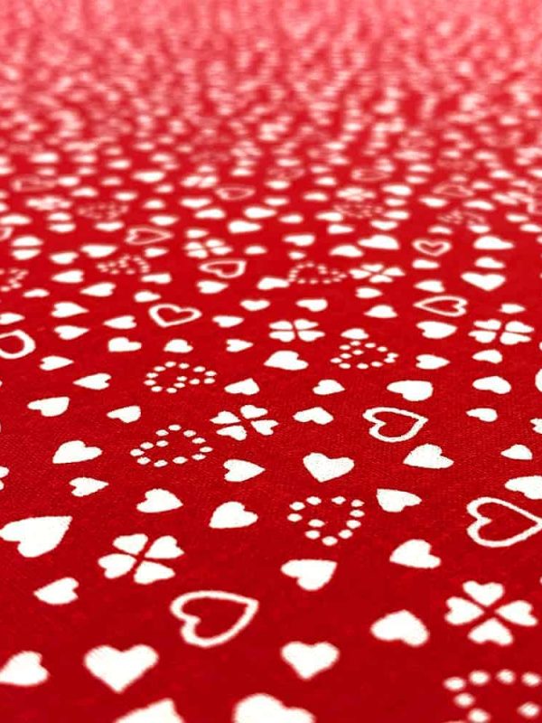 birlik1952 poplin perkal kumaş pamuklu kalp yıldız