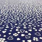 birlik1952 poplin perkal kumaş pamuklu kalp yıldız mavi