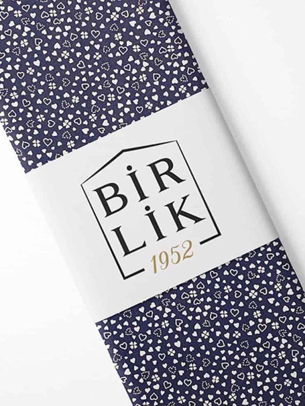 birlik1952 poplin perkal kumaş pamuklu kalp yıldız mavi