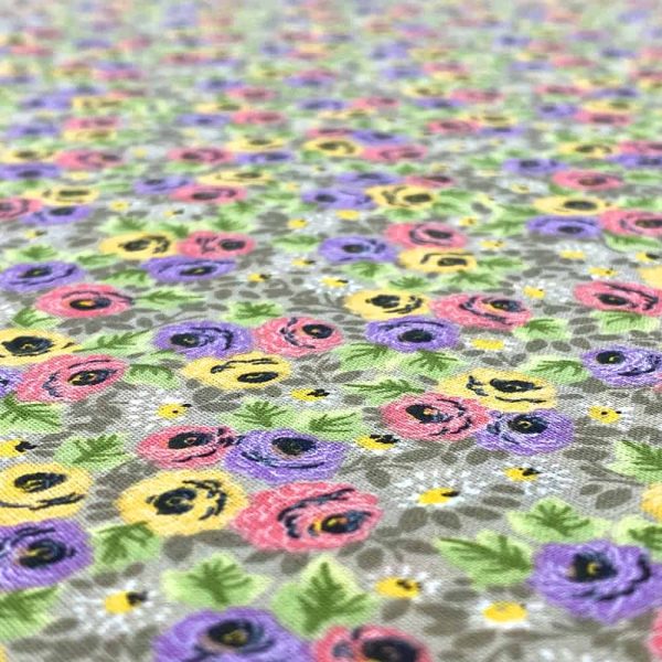 birlik1952 poplin perkal kumaş pamuklu çıtır desen çiçekli