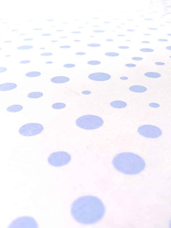 birlik1952 poplin perkal kumaş pamuklu puantiye mavi