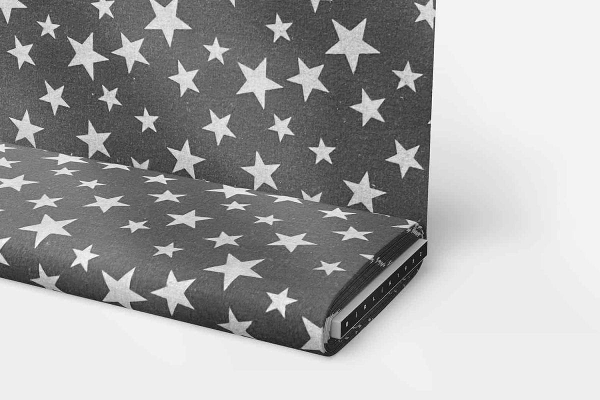 birlik1952 ipliq flanel pazen battaniye yıldız antrasit kumaş