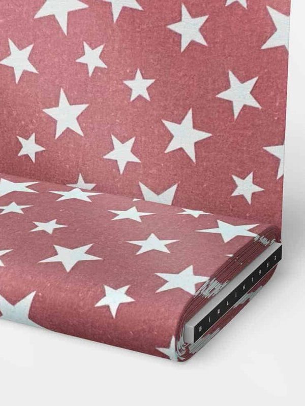 birlik1952 ipliq flanel pazen battaniye yıldız kırmızı kumaş