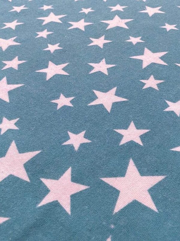 birlik1952 ipliq flanel pazen battaniye yıldız mavi