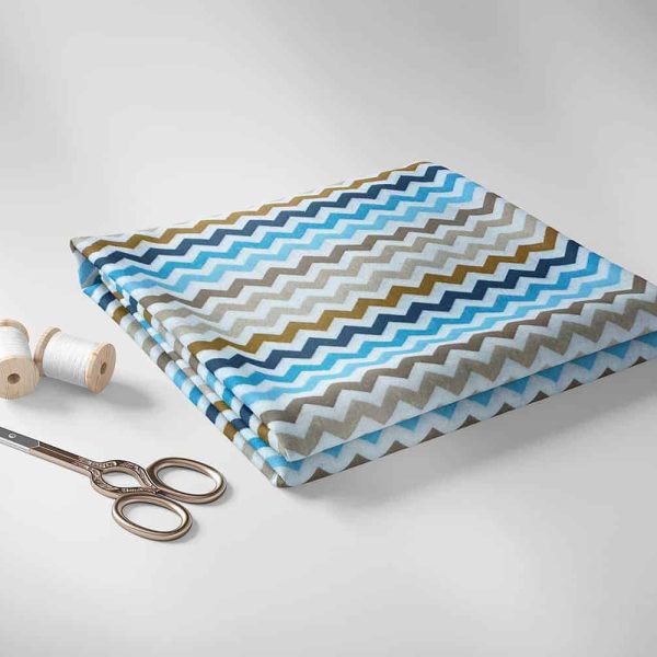 birlik1952 ipliq flanel pazen battaniye zigzag mavi