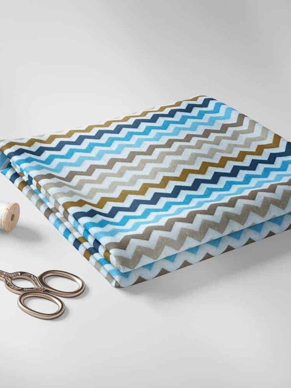 birlik1952 ipliq flanel pazen battaniye zigzag mavi