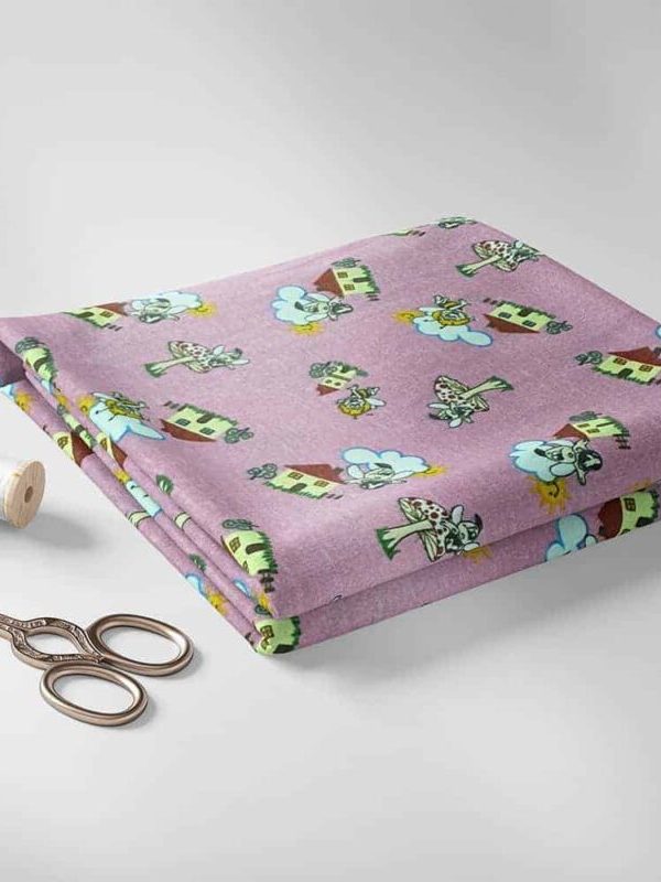 birlik1952 ipliq flanel pazen battaniye minik evler kumaş