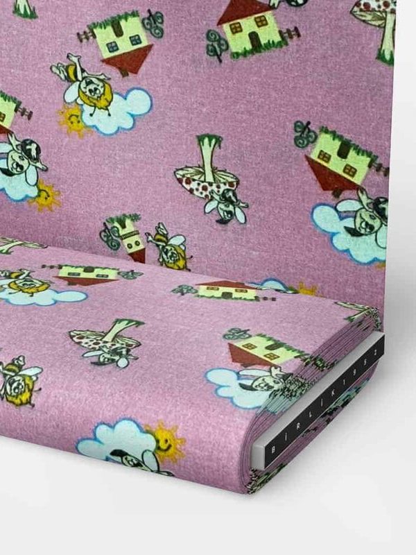 birlik1952 ipliq flanel pazen battaniye minik evler kumaş