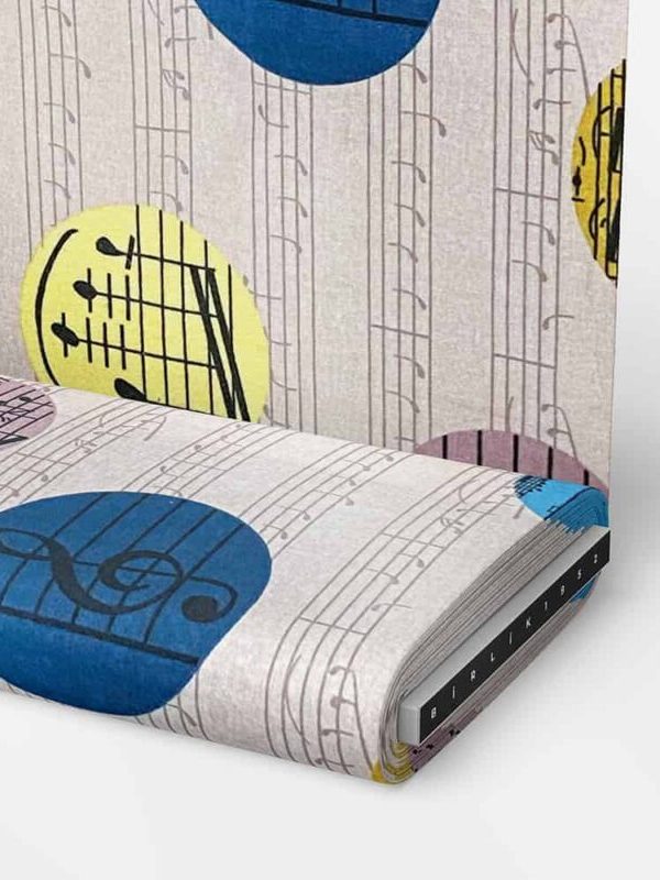 birlik1952 ipliq flanel pazen battaniye nota mavi kumaş