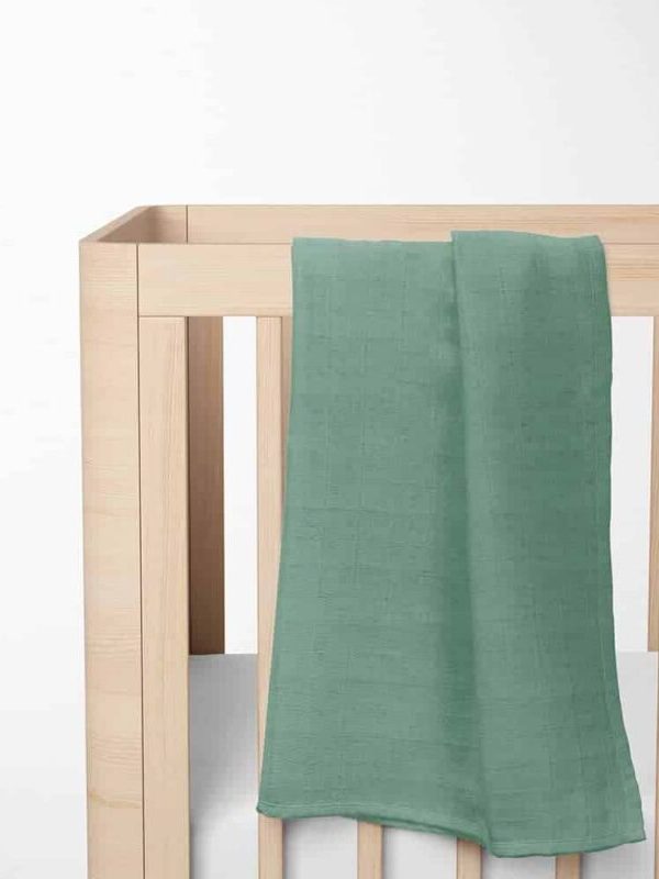 birlik1952 lunanino müslin çok amaçlı battaniye pamuklu petrol yesil