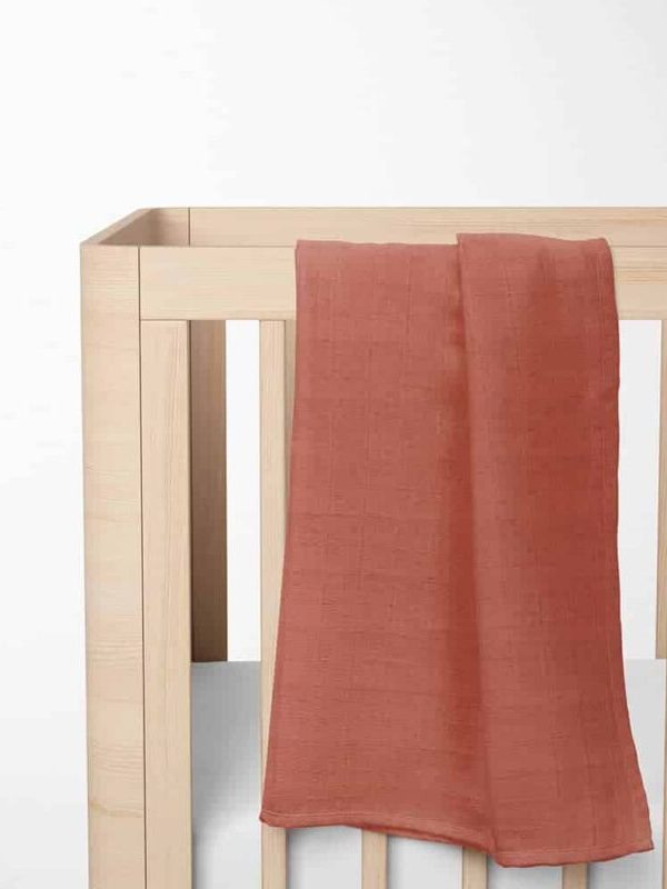 birlik1952 lunanino müslin çok amaçlı battaniye pamuklu terracota